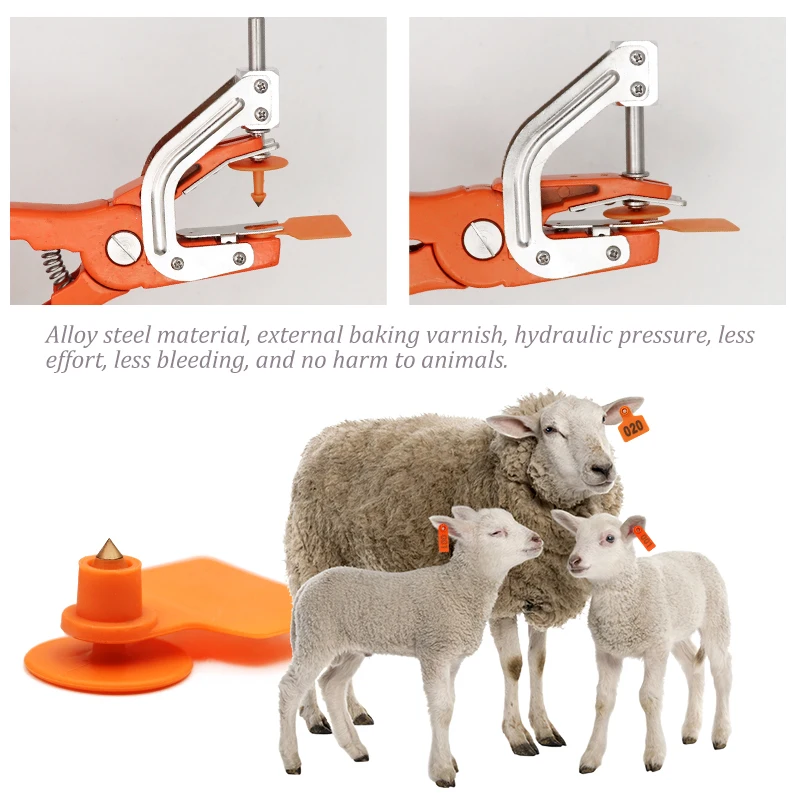 Livestock Cattle Goat Ear Tag Pliers Vertical Hydraulic Animal Control Device Applicator Puncher 1Pcs livestock ear tags animal ear pliers