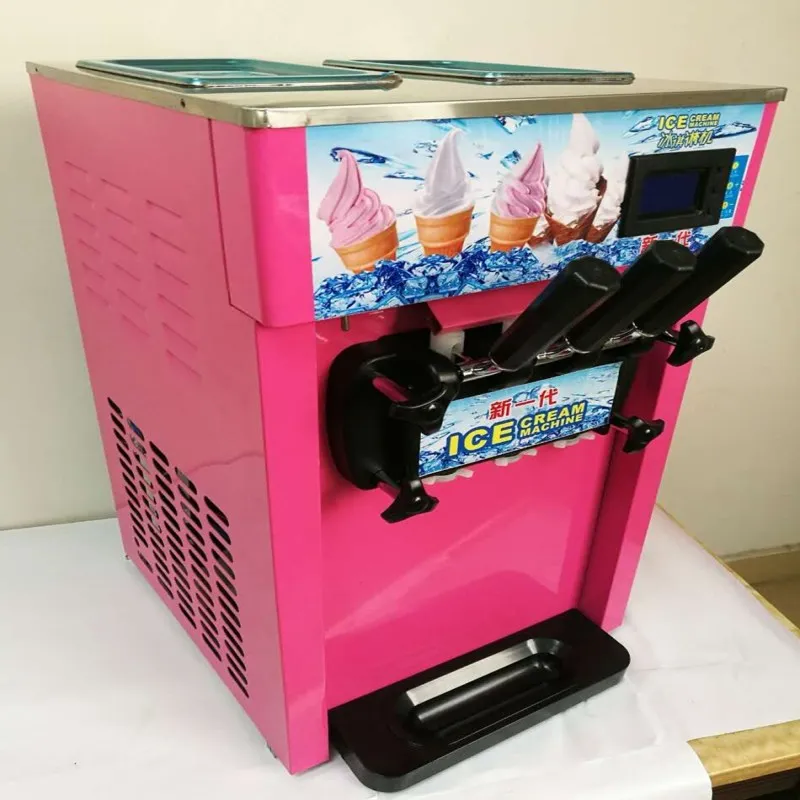 

Commercial 3 Flavors Soft Ice Cream Machine Vertical Fruit Roll Maker Yogurt Making Vending For Sale