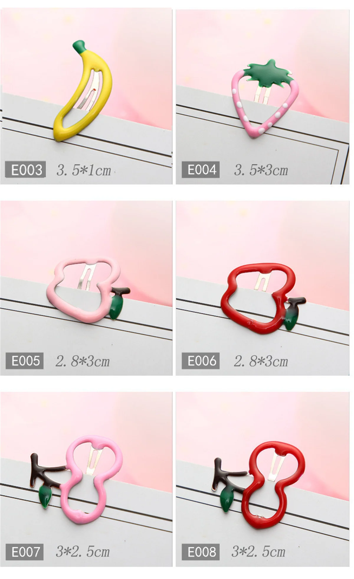 8Pcs Cute Girls Hair Accessories - Imitation Fruit Hairpins Apple, Hair Clips Drop Barrettes for Kids Children for Daily Styling