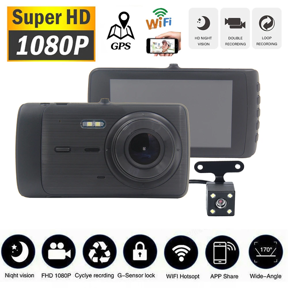 

Car DVR WiFi 4.0 Full HD 1080P Dash Cam Rear View Camera Video Recorder Auto Parking Monitor Night Vision Black Box GPS Tracker