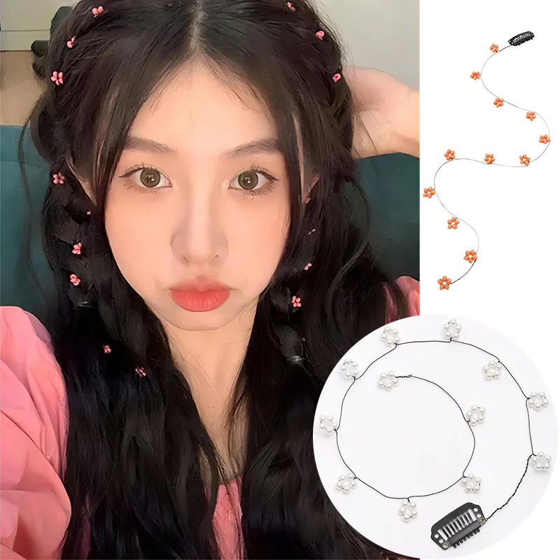 SummerCuteFlowerWeavingHairChainDecorativeEmbellishmentsHair