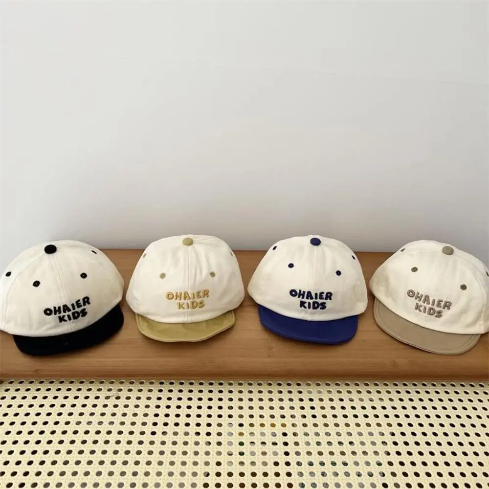 

Anti-UV Sun Hat Cotton Outdoor Visor Caps Letter Contrast Color Baseball Cap Korean Style Cap Shading Hat Children Sun Hats