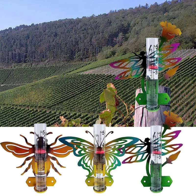 

Измеритель дождя металлический спиральный с орнаментом в виде стрекозы, бабочки, пчелы