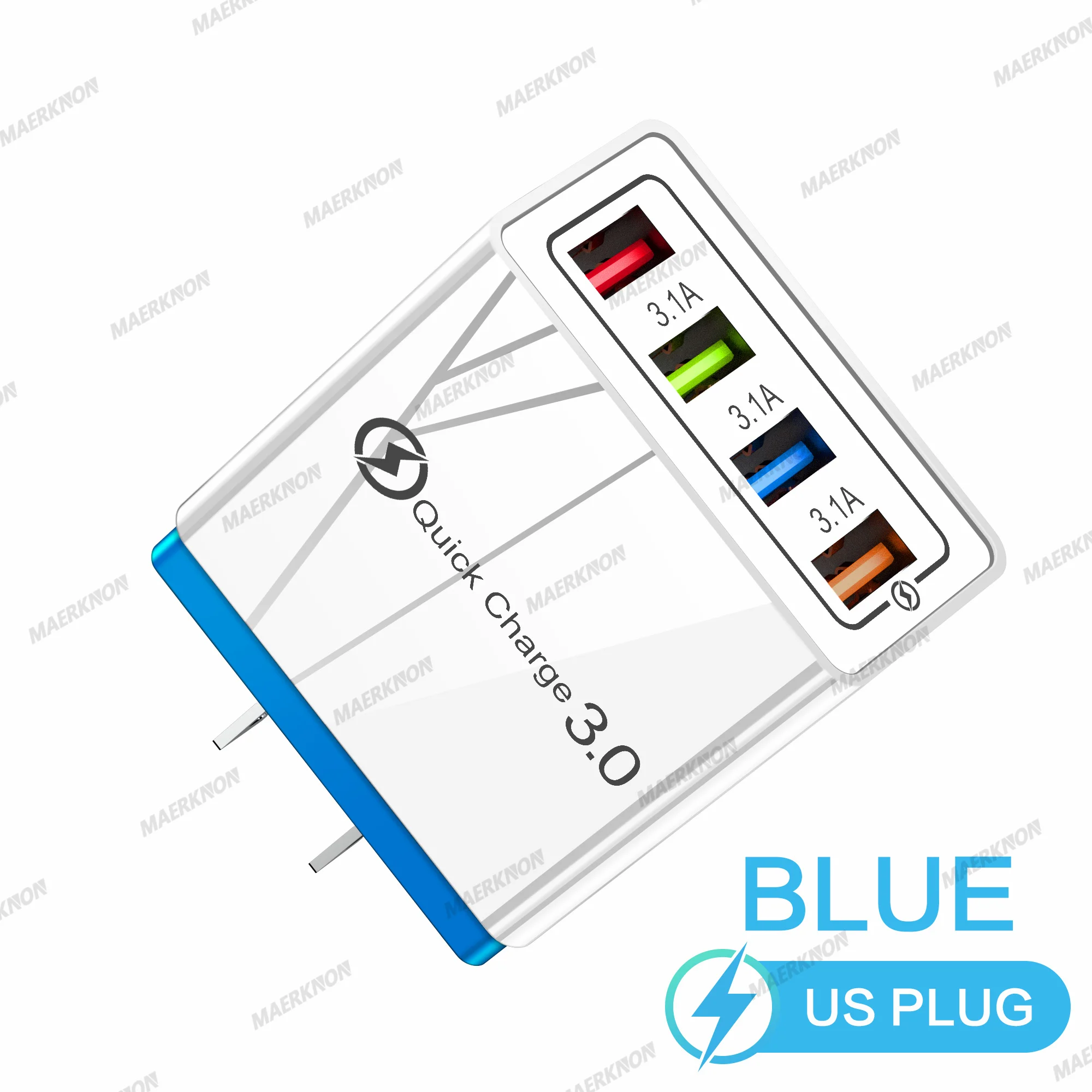ตัวเลือกสินค้า อะแดปเตอร์ชาร์จ USB 4 พอร์ต ชาร์จเร็ว รองรับ Quick Charge 3.0