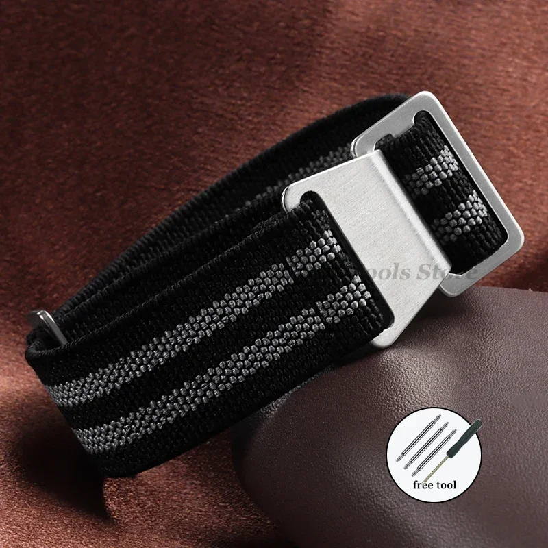 Army Green Elastic Nylon Sport Watchband Bracelet