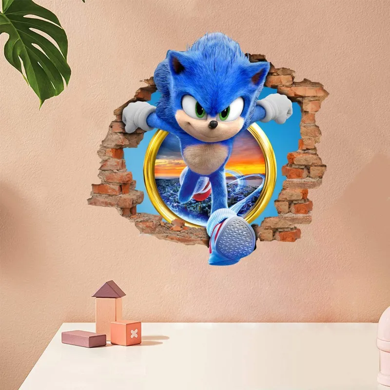 Sonic The Hedgehog Peel and Stick Wallpaper Cartoon Self-Adhesive Wall  Sticker Boys Bedroom and Kids Game Room Wall Decor Poster - AliExpress