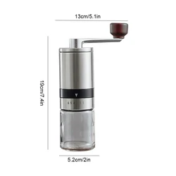 High - Quality Portable Manual Coffee Grinder with Adjustable Ceramic Grinding Core (Silver)