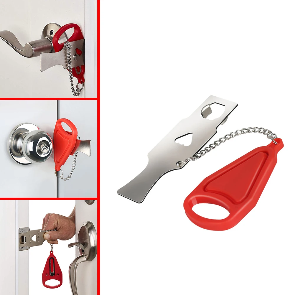 AirBNB Hotel Lock Portable Door Lock Accommodation Self-Defense Door Stopper Metal Safety Addalock Lockdown for Security