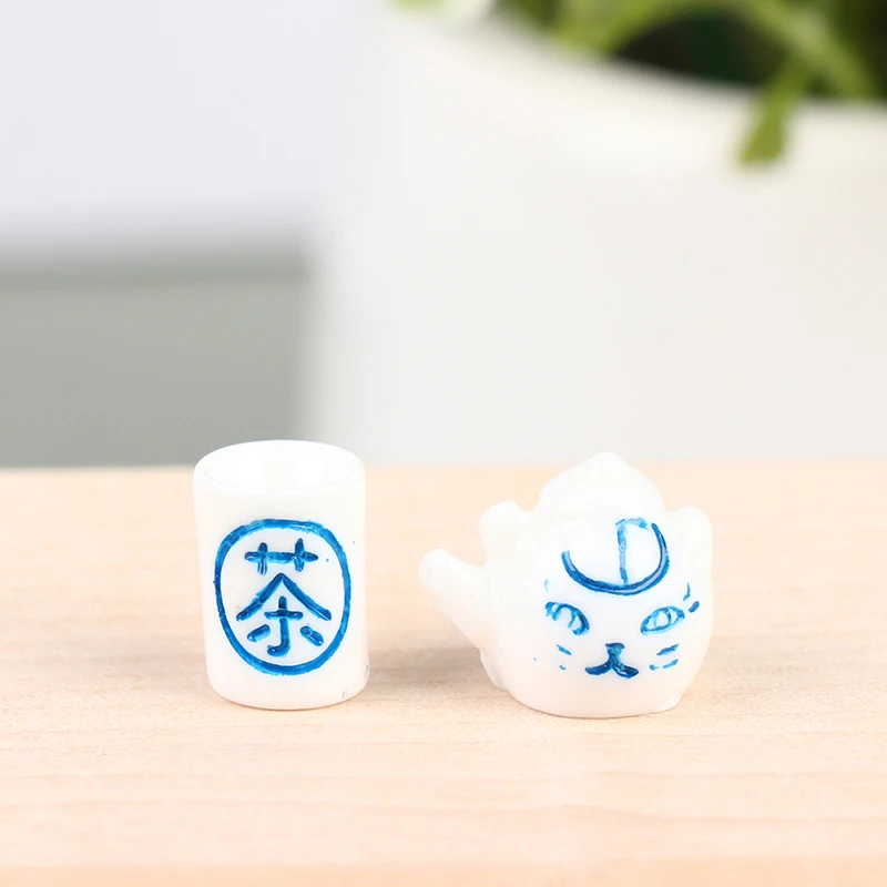 3Pcs/Set Mini Japanese Shochu Bottle Mini Teacup Teapot Model Decoration