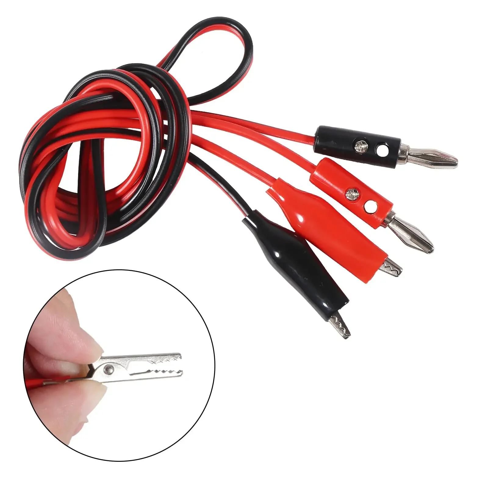1M Dual Tester Probe alligator clips test probes test leads test cable lead test cable connector test cable Alligator Clips to Banana Plug Test Cable Lead Connector for Electronic Testing