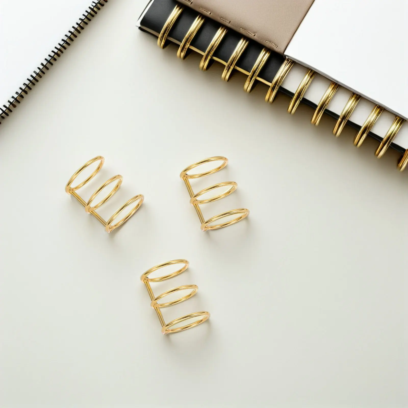 10Pcs 대형 30Mm 3홀 금속 바인더 링 플래시 카드용 헤비 듀티 부드러운 마감 노트 카드 DIY 저널 스크랩북 도서