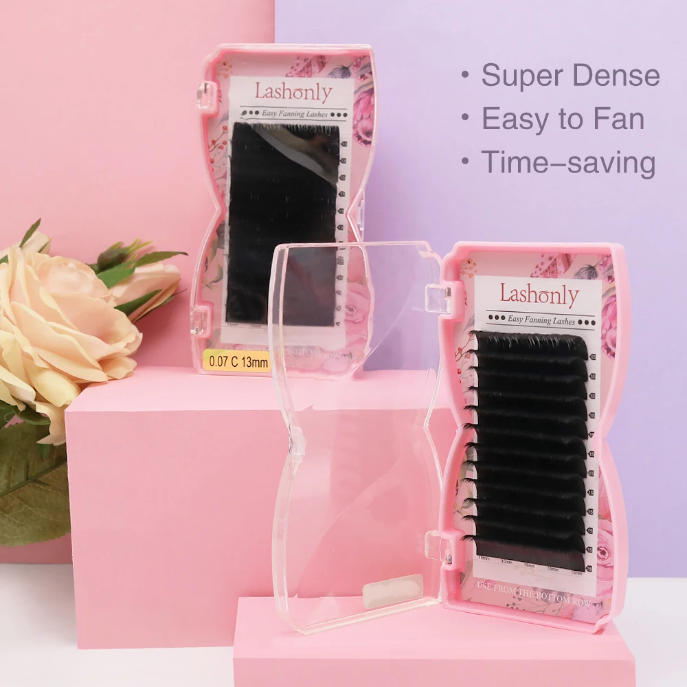 Lashonly Easy Fan volume Lashes fast fanning Bloom Eyelash Extension Self-Making Fans wholesale Fast Fan Lashes 2