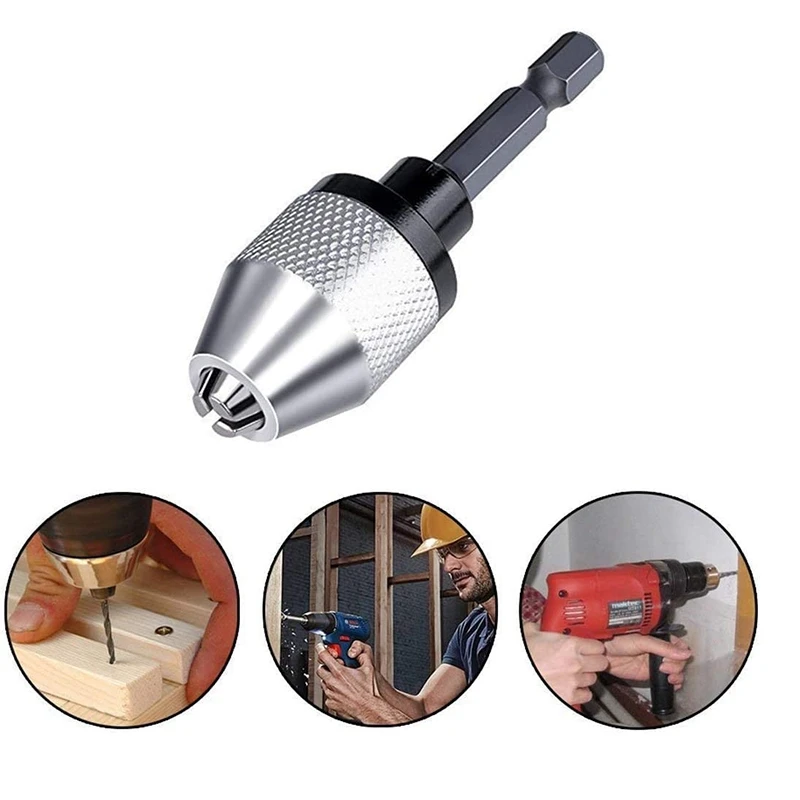 woodtech multi boring machine 2 Pcs Hex Shank Keyless Drill Chuck 1/4 Inch Fast Change Adapter Converter Drill Adapter (0.3Mm-3.6Mm 0.3Mm-6.5Mm) wood pellet press