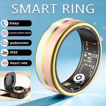 2026 Color Fashion Women Smart Ring Female Stainless Steel Intelligent Finger Rings Lady IP68 Waterproof Fitness Tracker Men New 1