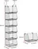 6 Tier Closet Hanging Organizer, Clothes Shelves with 2 Pair Hooks,5 S Hooks, Wire Storage Basket Bins, for Clothing Sweaters 3