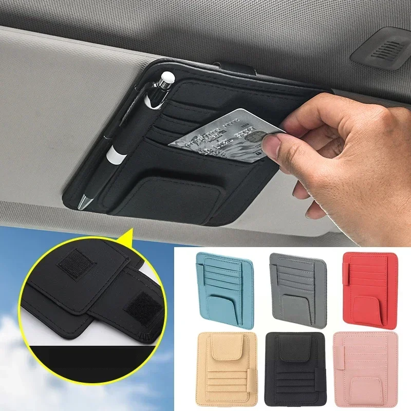 Dream Car HomeLuxury Alcantara Car Interior Accessories Visor Storage Card Clip Holder Sunglasses Organizer With Pen Holder