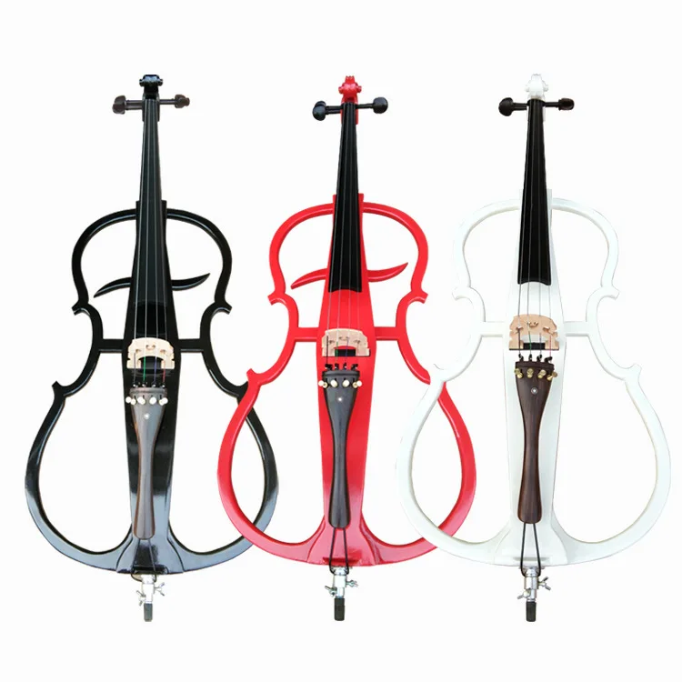 Electronic cello 4/4 black white professional Electric cello Beginners Musical Instruments with bag bow