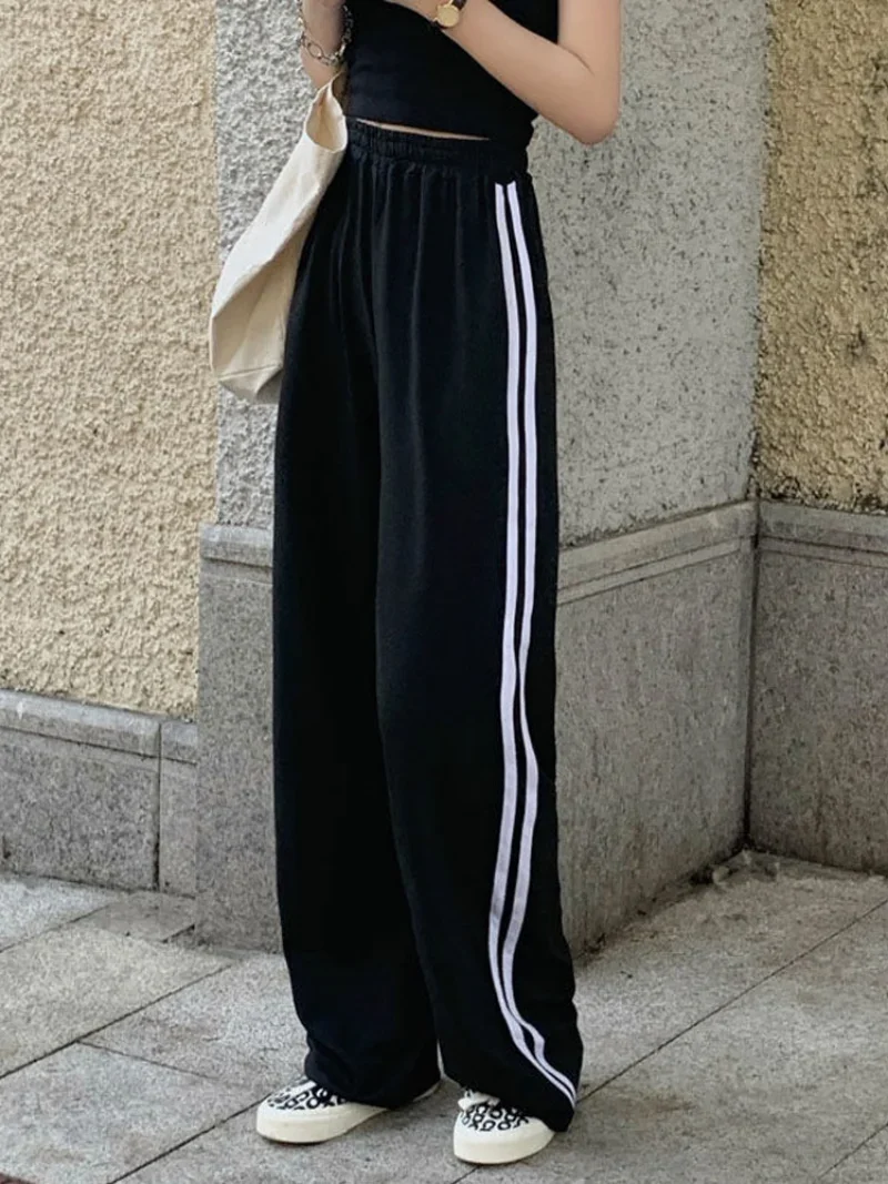 Women pants Black Jogging Sweatpants Women for pants Baggy Sports Pants Gray Jogger High Waist Sweat Casual Female Trousers fall winter casual new fashion men s and women s sports wear striped hoodie and black sweatpants high quality jogging suit