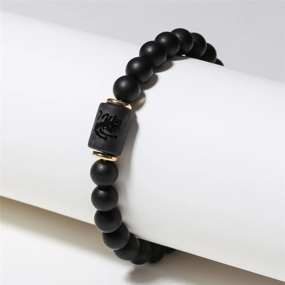 Natural Stone Beads Zodiac Signs Bracelet Friends Couples 12 Constellation Stretch Beaded Bracelet For Men Women Jewelry Gift 5