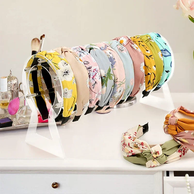 ncmama Acrylic Headband Holder For Women Girls Transparent Detachable Hairbands Organizer Hair Hoop Storage Rack Display Stand