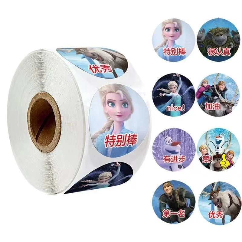 

500pcs Disney Frozen Sticker 1 Roll Mixed Cartoon Stickers Kawaii Rewards Sticker Luggage Graffiti Decals Kids Toys Gifts