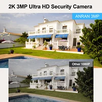 ANRAN – caméra de Surveillance extérieure 3MP, Compatible avec Alexa, WiFi 2.4G, sans fil, batterie solaire, projecteur, détection de mouvement PIR 2
