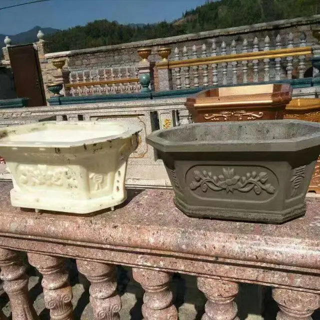 Téglalap Alakú Cement Virág Edény Penész Római Oszlop Európai Stílusú Bonsai Modell Nagy Kicsi Csiszolás Házi Készítésű - Image 4