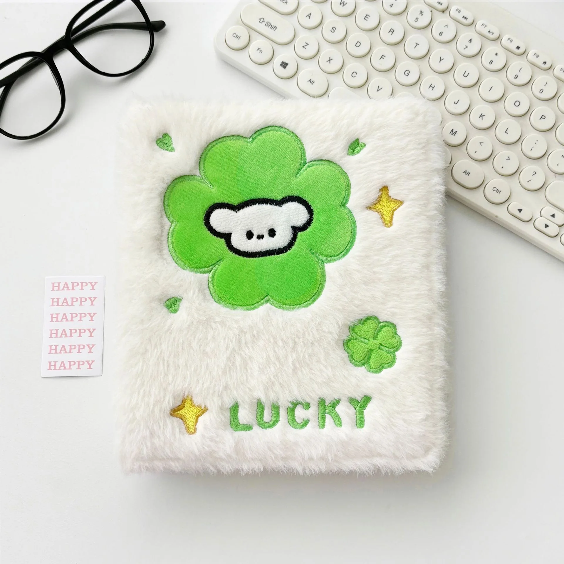 Kawaii Original Cute Four-leaf clover A6 Puppy plush cartoon
