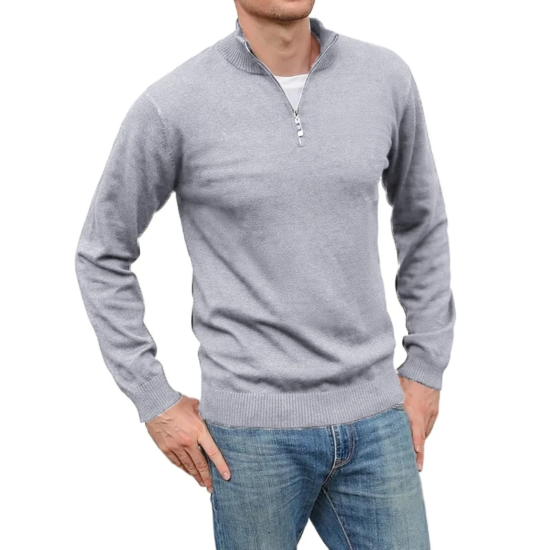 Animal Game Men's Half Zipper V Neck Work Jumper Turtleneck Pullover Sweaters Winter Polo Cold Blouse Knit Cardigan Sweaters