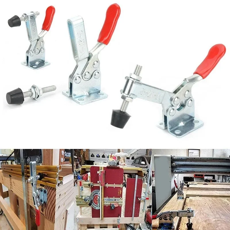 GH-201B Toggle Clamp 90kg Quick Release Horizontal Clamps Locking Lever Fastener Hand Tool Woodworking Clip Tool Woodworking Clip Woodworking Clamp 4PCS
