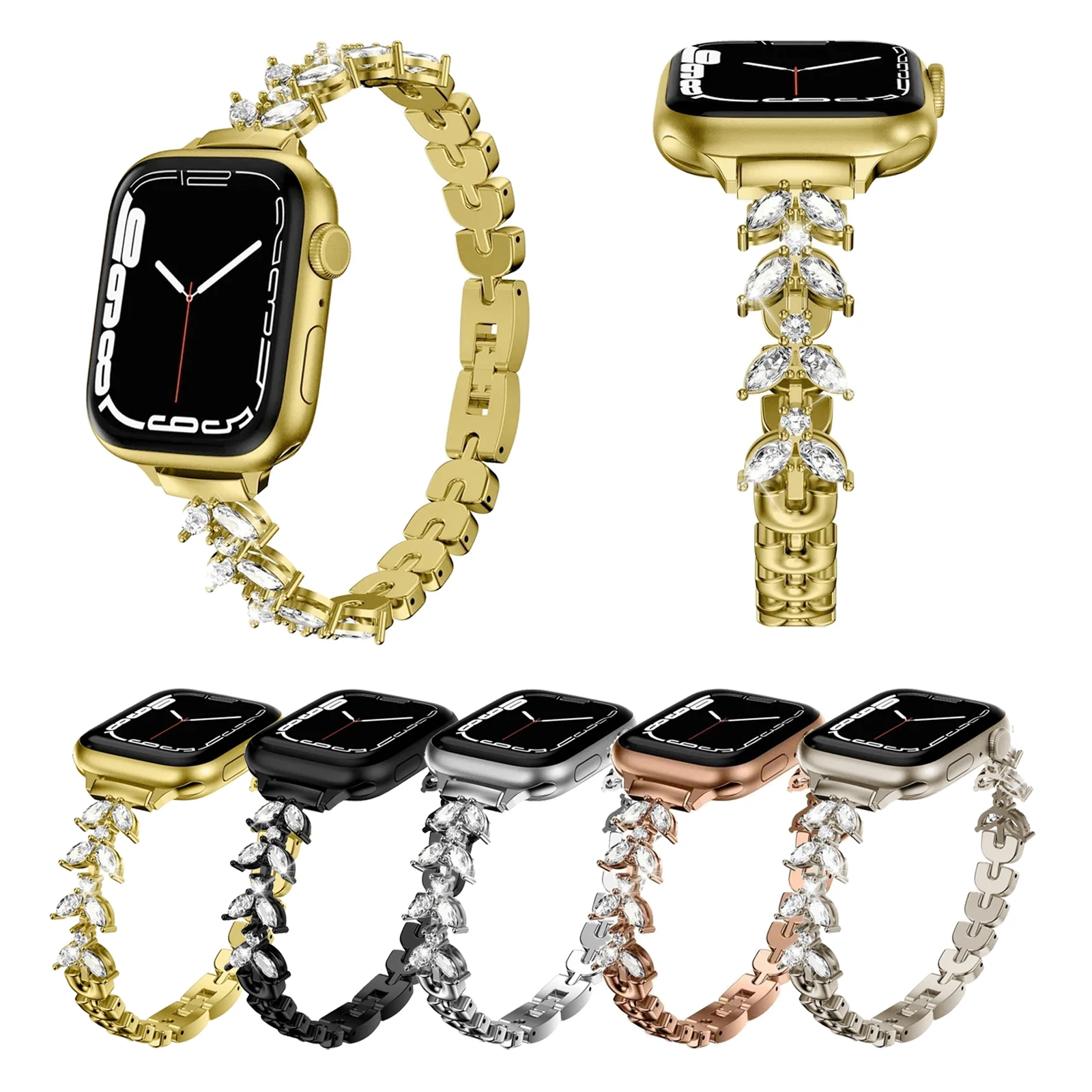Glitter fishtail Bracelet Strap for Apple Watch 8 7 SE 6 5 41 42 44 45 49mm Metal Watchband iWatch Series 4 3 2 1 38 40mm Band