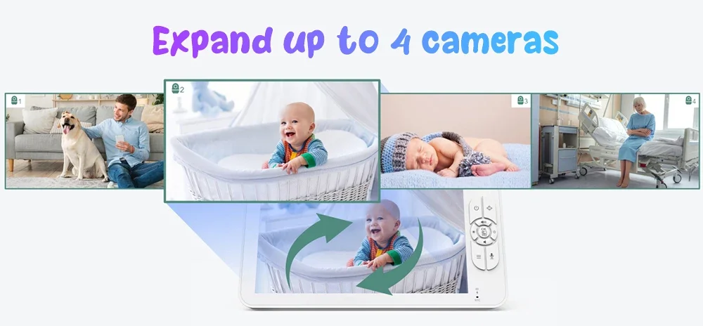 Baby Monitor with 2 Cameras 7" Large Display Audio and Video Surveillance 2-Way Talk 4000mAh Battery Infrared Night Vision VOX S0faa2659304f4bfaab627a638edad6ecb