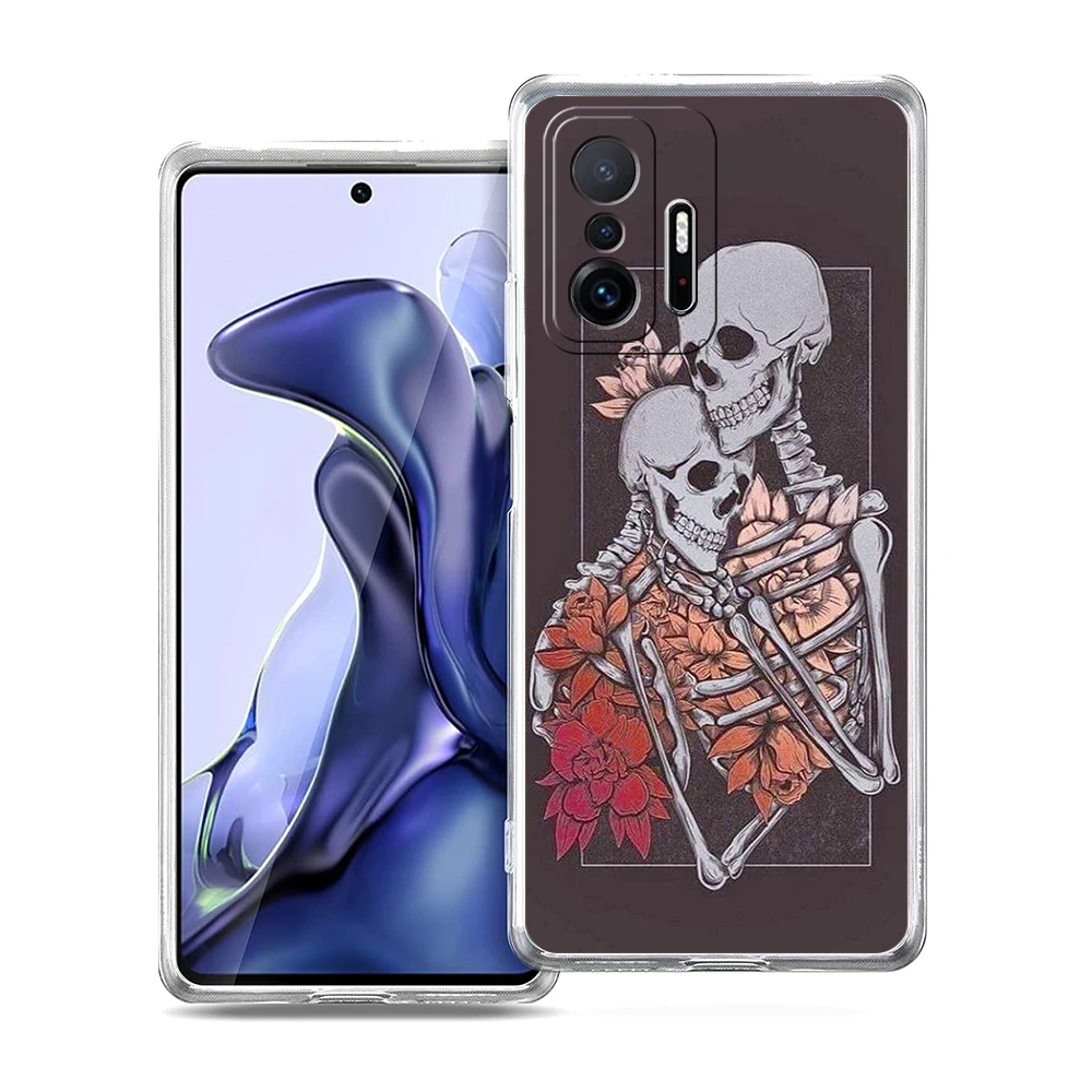 Red Love Skeleton Diagram Transparent Phone Case