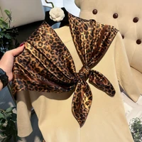Luxury Silk Feeling Square Scarf Women Print Satin Neckerchief Spring Hair Band Foulard Echarpe Tie Shawl Wraps 2024 New 2