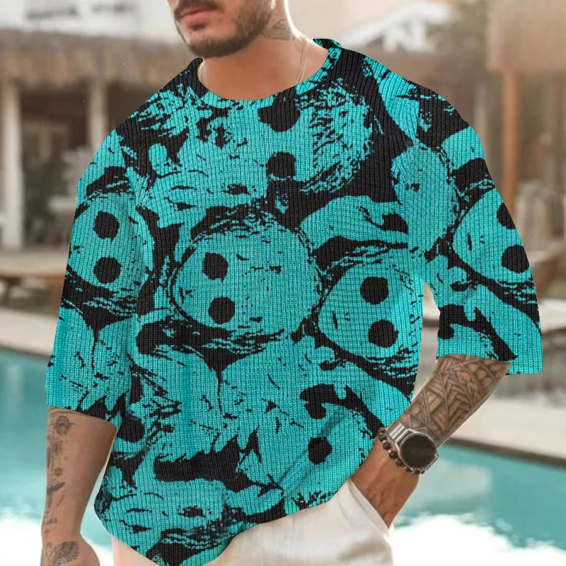 

2023 Fashionable Autumn/Winter Men's Halloween Pullover New D Full Print Round Neck Knit Can Be Layered With Fashion Items Insid