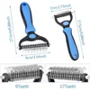 Pet Deshedding Brush Double Sided Pet Grooming Tool for Shedding and Dematting - Stainless Steel Dog Comb with Effective Results 4