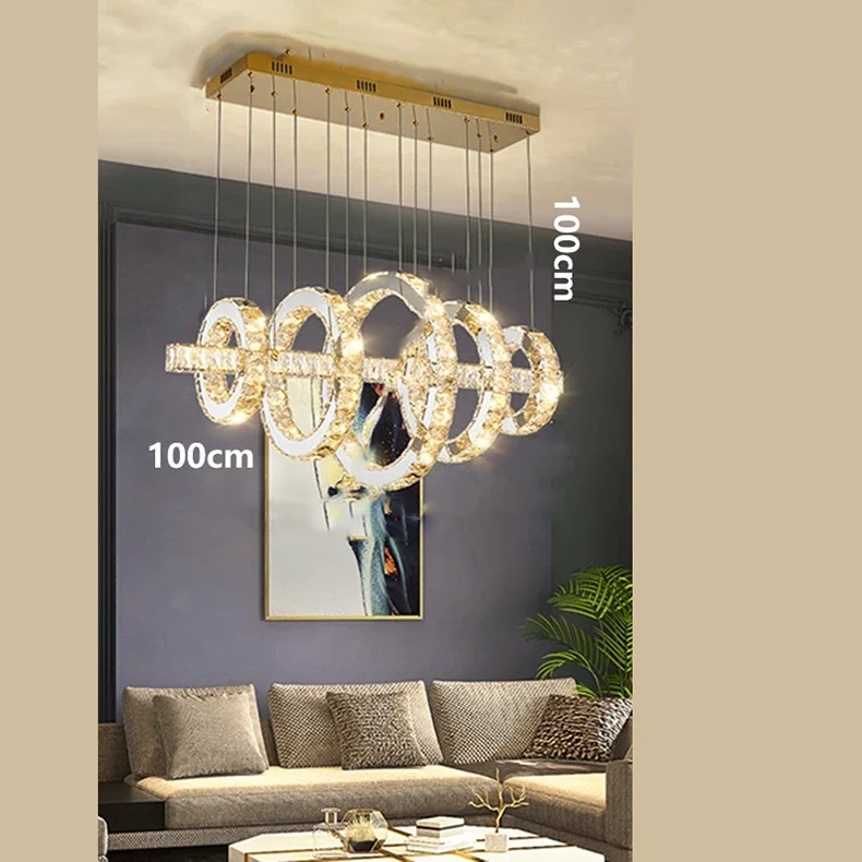 Description Picture 3 of itemModern Crystal Pendant Lights Luxury Kitchen Island Dining Table Chandeliers Living Room Hanging Lamps for Room Decor Lustre