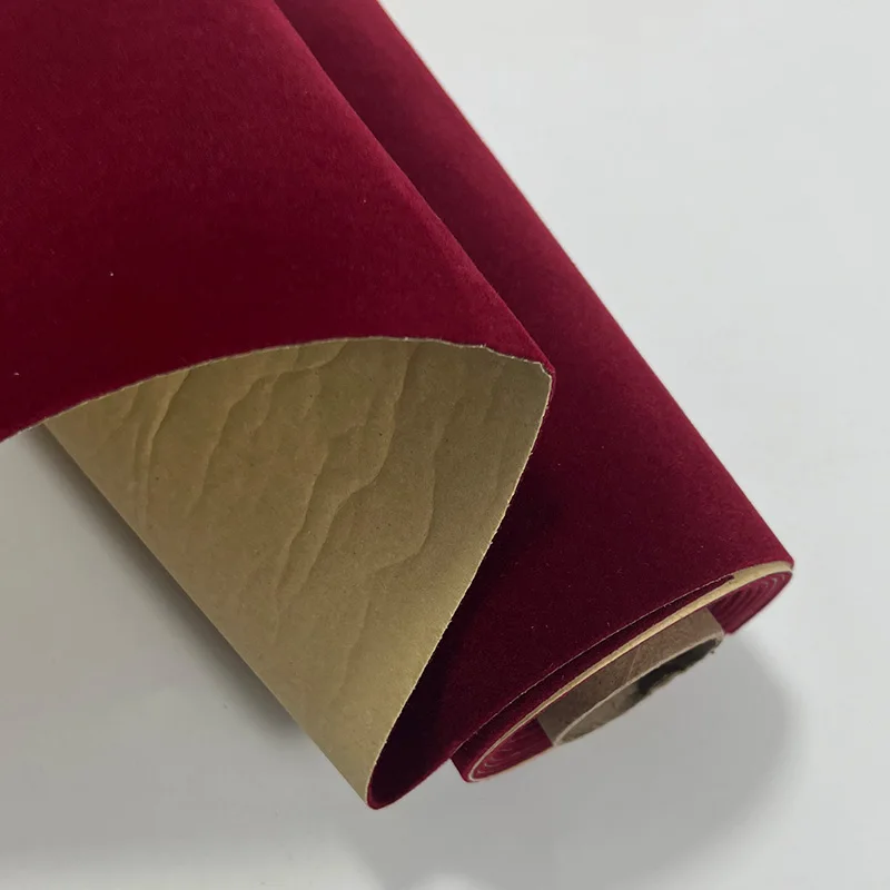 Self Adhesive Flocked Fabric 1.2mm Thick Soft Velvet Sticker for DIY Drawer Liners Jewelry Box Decoration Handicrafts 50x145cm