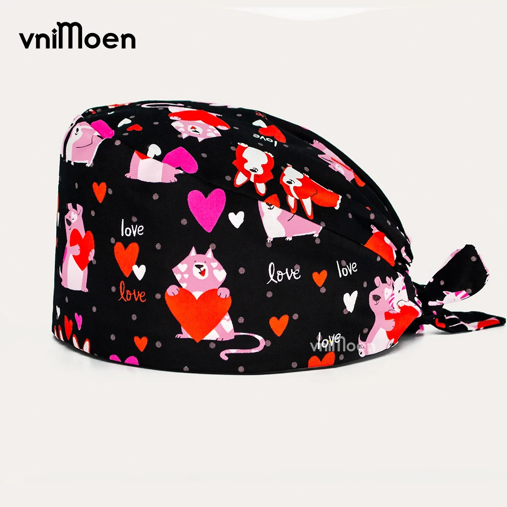 Multicolor 100 Cotton Back Contact Nurse Scrub Cap Hospital Surgical