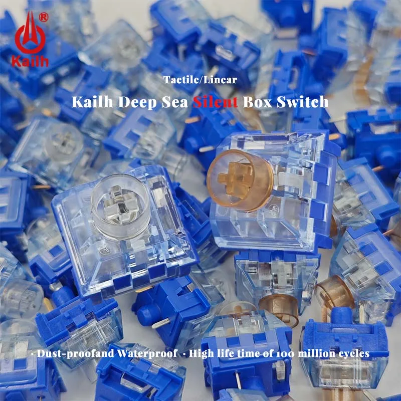 Kailh-interruptores silenciosos de ballena de mar profundo, interruptor de teclado de isla solitaria, Pro, táctil lineal, 60g, 45g, RGB, interruptores de teclado mecánico