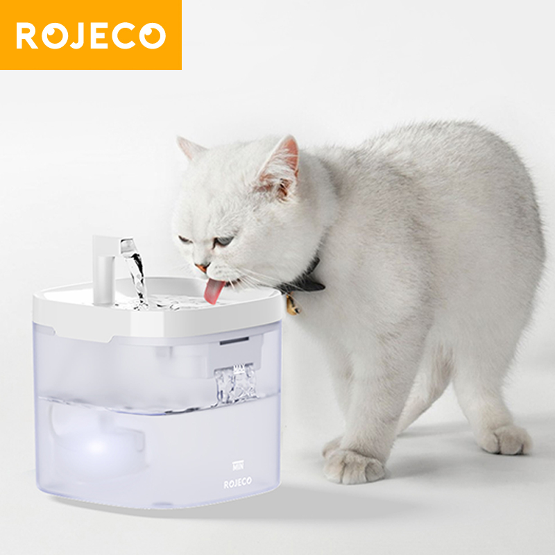 ROJECO Automatic Pet Water Fountain Rechargeable Cat Water Dispenser With Pump for Pet Dog Smart Water Drinking Bowl Accessories