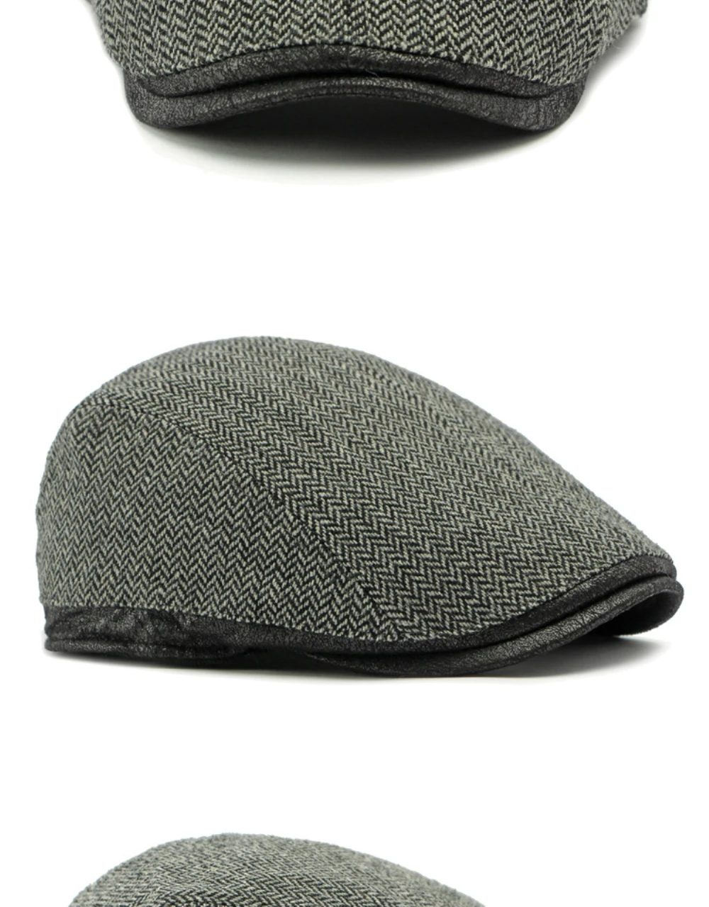 HT4958 Berets Männer Frauen Neue Herbst Winter Hut Gestreiften Wolle Baskenmütze Hut Männlich Weiblich Ivy Flache Kappe Einstellbare Fleece Gefüttert Baskenmütze Kappe – Detail 8