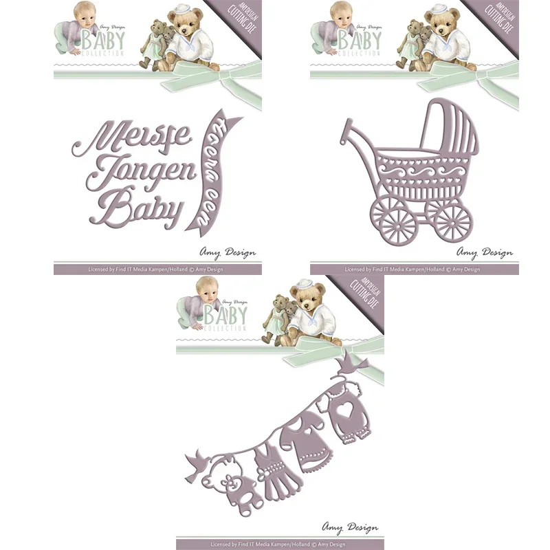 Mmao Crafts Metall-Stahlschneideformen, neue Baby-Kinderwagen-Kleiderkette, Scrapbooking, Papier-/Fotokarten, Prägeformen