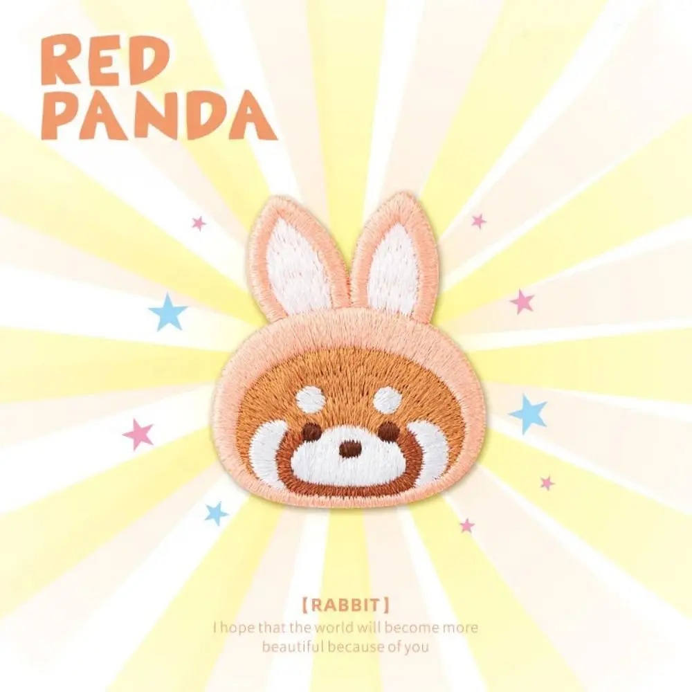 Spilla Panda Rosso Ricamo Squalo Spilla Animale Orso Panda Creativo Lupo Tigre Red Panda Head Pin Party