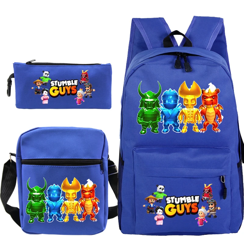 $42.000.-Mochila escolar diseño stumble guys + estuche + Lonchera, Mochila  dimensiones 40x30x15 cm con Compartimientos laterales, frontal e…