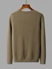 Autumn Winter New 100% Pure Wool Cashmere Sweater Men's V-neck Knitted Pullover Casual Solid Color Knitted Base Sweater Menswear 2