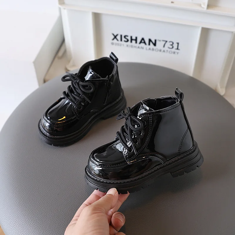 Black White Kids Classic Ankle Boots