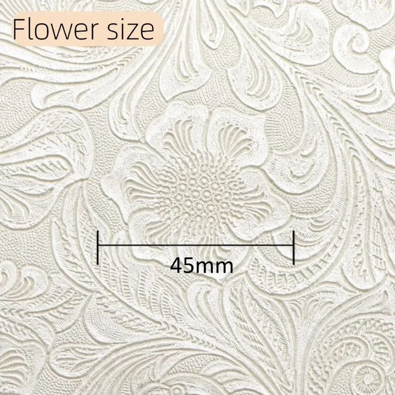 Vintage Floral Texture Non-Adhesive Faux Leather Fabric for Crafting and Decoration