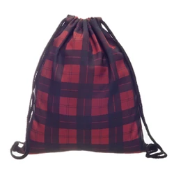 British Style 3D Print Drawstring Bag Tartan Casual Mochila Cuerda Harajuku Drawstring Backpack Women Men Modis Sport String Bag