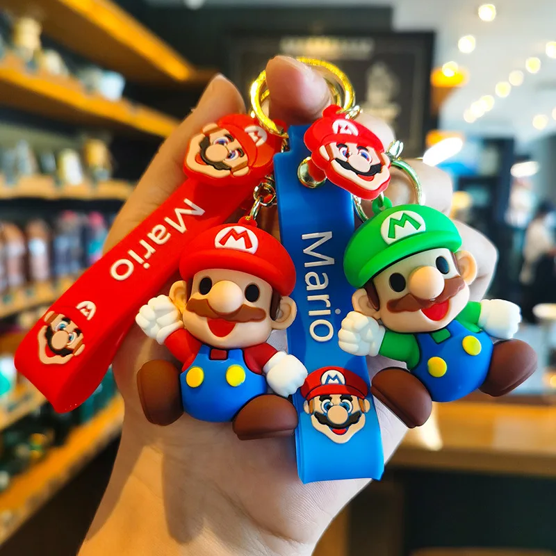 

Anime Super Mario Keychain Mario Bros Luigi Toad Yoshi Bowser Action Figure Model PVC Cartoon Bag Doll Pendant Toy Birthday Gift